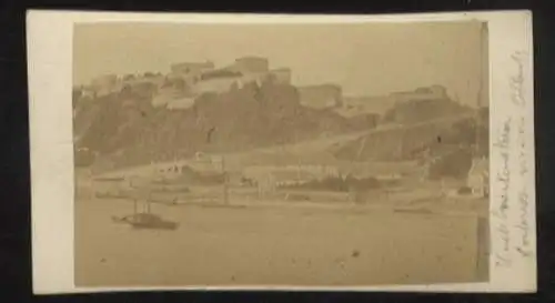 Cdv Koblenz am Rhein, Blick über den Rhein zur Burg Ehrenbreitenstein