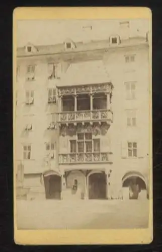 CdV Foto Innsbruck in Österreich,Tirol, Das Goldene Dachl, spätgotischer Prunkerker