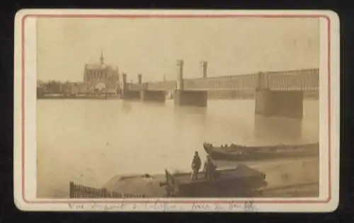 CdV Foto Köln am Rhein, Rheinbrücke mit Blick zum Kölner Dom