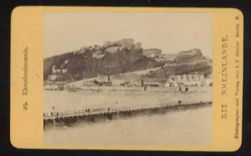 CdV Foto Koblenz am Rhein, Blick über den Rhein zur Burg Ehrenbreitstein