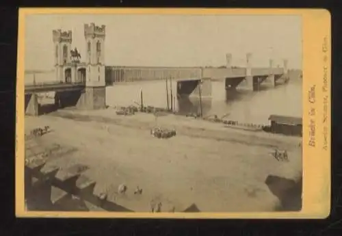 CdV Foto Köln am Rhein, Hohenzollernbrücke mit Reiterstandbild