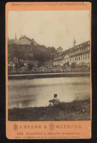 CdV Foto Bamberg in Bayern, Blick über die Regnitz zum Michaelsberg und Städtisches Krankenhaus