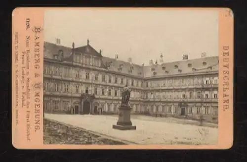 CdV Foto Bamberg in Bayern, Neue Residenz, Denkmal d. Fürst-Bischof Franz Ludwig von Erthal