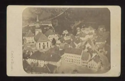 CdV Foto Bad Berneck im Fichtelgebirge, Blick aud die Häuser der Stadt mit Dreifaltigkeitskirche