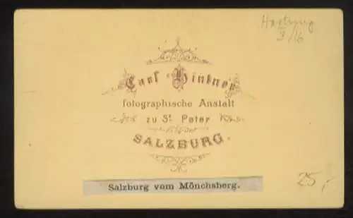 CdV Foto Salzburg in Österreich, Blick auf die Stadt  und Salzach vom Mönchsberg