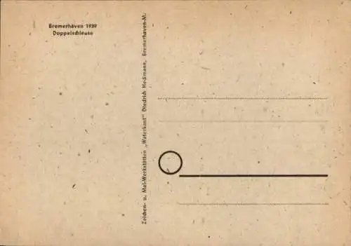 Künstler Ak Bremerhaven, Doppelschleuse