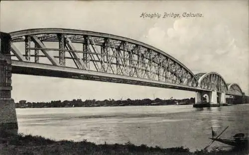 Ak Calcutta Kolkata Kalkutta Indien, Hooghly Bridge