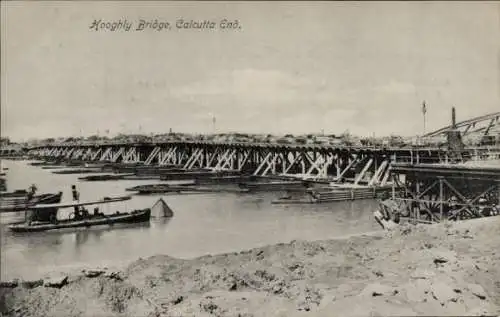 Ak Calcutta Kolkata Kalkutta Indien, Hooghly Bridge