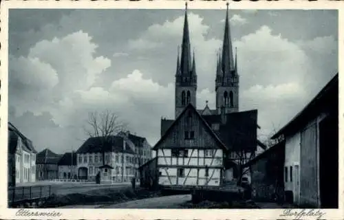 Ak Ottersweier in Baden Württemberg, Dorfplatz, Kirche