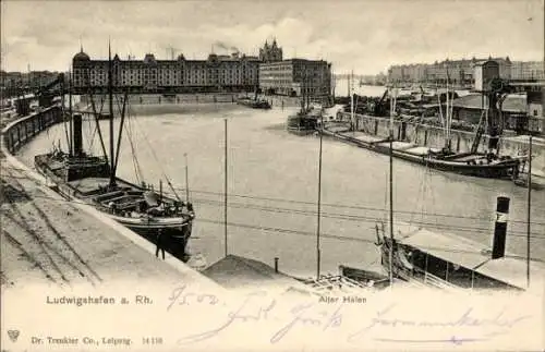 Ak Ludwigshafen am Rhein, Alter Hafen