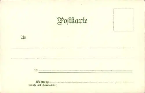 Künstler Litho Junge wirft einen Brief in den Briefkasten, Kutsche, Post