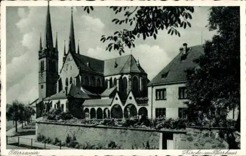 Ak Ottersweier in Baden Württemberg, Kirche, Pfarrhaus