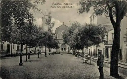 Ak Funchal Insel Madeira Portugal, Platz, Kathedrale