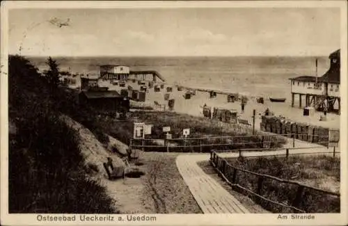 Ak Ostseebad Ückeritz auf Usedom, Strand