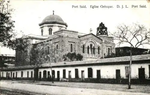 Ak Port Said Ägypten, Griechische Kirche, Blick auf die griechische Kirche