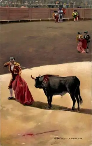 Ak Stierkampf, Ausrichten des Ausfallschritts