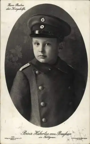Passepartout Ak Prinz Hubertus von Preußen in Feldgrau, Liersch 7290