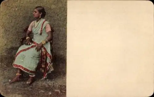 Ak Ceylon Sri Lanka, Junge Frau in Volkstracht