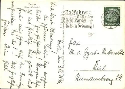 Ak Berlin Mitte, Dom, Statue