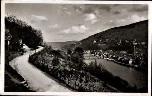 Ak Heidelberg am Neckar, Panorama, Philosophenweg, Schloss, Stadt