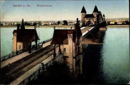 Ak Bonn am Rhein, Teilansicht, Rheinbrücke