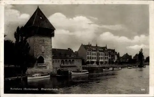 Ak Konstanz am Bodensee, Rheintorturm