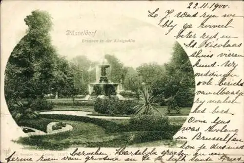 Ak Düsseldorf am Rhein, Brunnen in der Königsallee