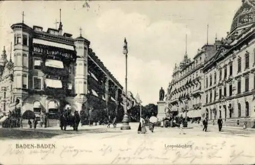 Ak Baden Baden am Schwarzwald, Leopoldsplatz, Hotel Victoria