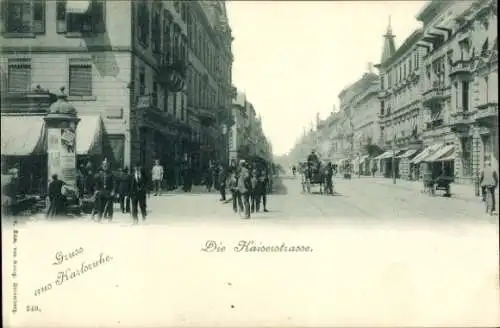 Ak Karlsruhe in Baden, Kaiserstraße, Litfaßsäule