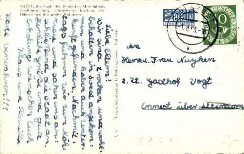 Ak Soest, Großer Teich, schiefer Turm, Markt, Rathaus