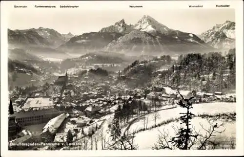 Ak Berchtesgaden in Oberbayern, Panorama, Watzmann, Hochkalter, Winter