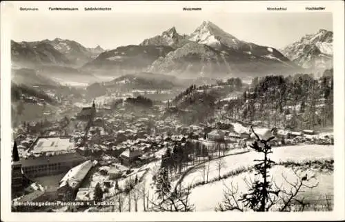 Ak Berchtesgaden in Oberbayern, Panorama, Watzmann, Schönfeldspitze, Hochkalter, Winter