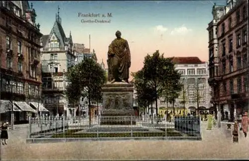 Ak Frankfurt am Main, Goethe-Denkmal