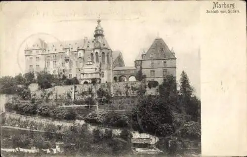 Ak Marburg an der Lahn, Schloss von Süden