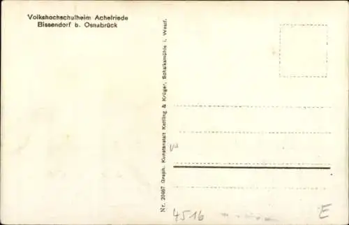 Ak Bissendorf in Niedersachsen, Volkshochschulheim Achelriede