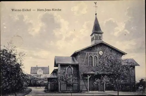 Ak Wanne Eickel Herne im Ruhrgebiet, Herz-Jesu-Kirche