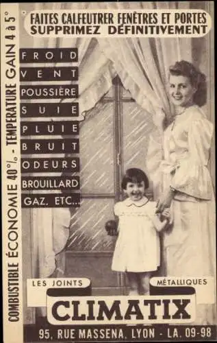 Ak Frau mit Kind, Porträt, Werbung für Climatix, Lyon