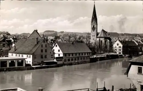 Ak Kempten im Allgäu Schwaben, Iller, Kirche