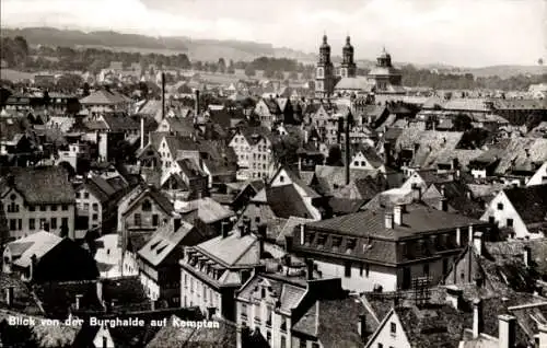 Ak Kempten im Allgäu Schwaben, Blick von der Burghalde