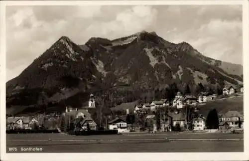 Ak Sonthofen im Oberallgäu Schwaben, Gesamtansicht mit Grünten