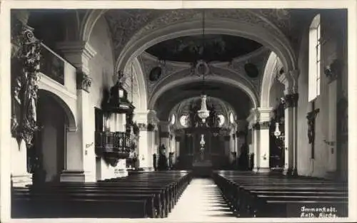 Foto Ak Immenstadt im Allgäu Schwaben, katholische Kirche, Innenansicht