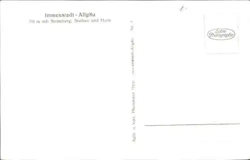 Ak Immenstadt im Allgäu Schwaben, Gesamtansicht, Steineberg, Stuiben, Horn