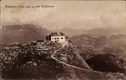 Ak Ramsau im Berchtesgadener Land Oberbayern, Watzmannhaus, Münchnerhaus am Watzmann