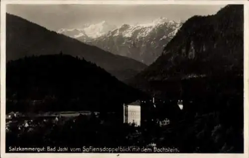 Ak Bad Ischl in Oberösterreich, Ort vom Sofiensdoppelblick mit dem Dachstein