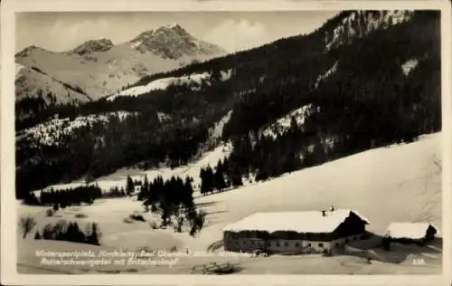 Ak Bad Hindelang im Oberallgäu, Mitterhaus im Retterschwangertal, Entschenkopf, Winter