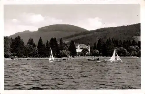 Ak Titisee Neustadt im Breisgau Hochschwarzwald, Blick vom Titisee auf Titisee-Hotel