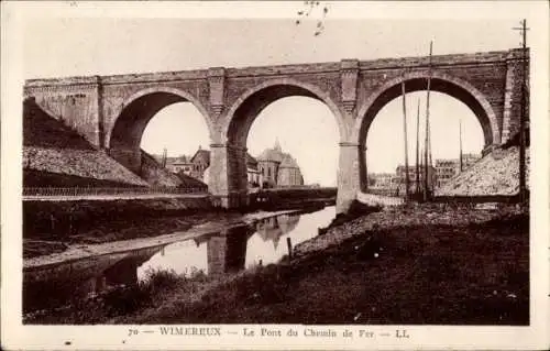 Ak Wimereux Pas de Calais, Pont du Chemin de Fer