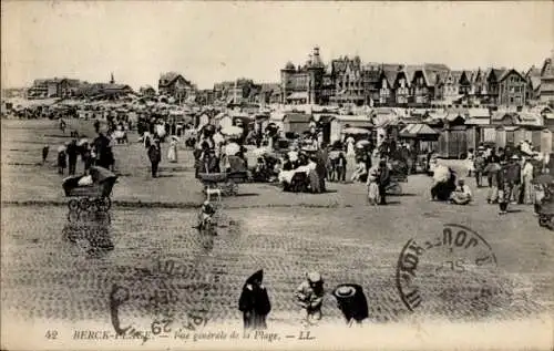 Ak Berck Plage Pas de Calais, Vue generale de la Plage