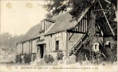 Ak Gaillon Eure, Normannisches Haus im Château de Jeufosse