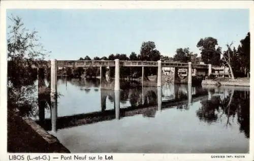 Ak Libos Lot-et-Garonne, Pont Neuf sur le Lot